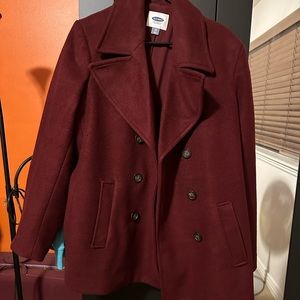 Old Navy pea coat burgundy